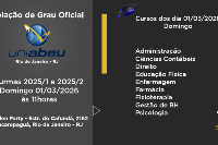 Colação de Grau Oficial UNIABEU dia 01 de Março - Domingo às 11h