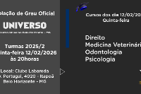Colação de Grau - Centro Universo Belo Horizonte - 12 de Fevereiro - Quinta às 20h