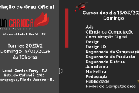 Colação de Grau Oficial UNICARIOCA dia 15 de Março - Domingo às 16h