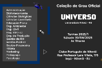 Colação de Grau - Universo Universidade Niterói - 30 de Agosto - Sábado às 11h