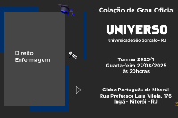 Colação de Grau - Universo Universidade São Gonçalo - 27 de Agosto - Quarta às 20h