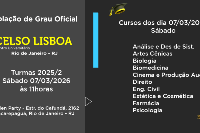 Colação de Grau Oficial Celso Lisboa dia 07 de Março - Sábado às 11h
