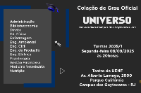 Colação de Grau - Universo Campos dos Goytacazes - 08 de Setembro - Segunda às 20h