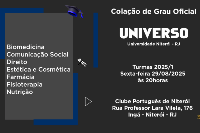 Colação de Grau - Universo Universidade Niterói - 29 de Agosto - Sexta às 20h