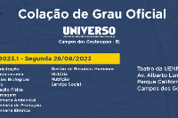 Colação de Grau UNIVERSO Campos dos Goytacazes - 28 de Ago - Segunda - 20H