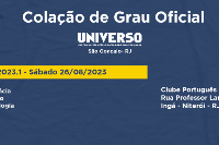 Colação de Grau UNIVERSO SÃO GONÇALO - 26 de Ago - Sábado - 11H