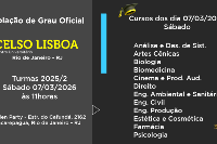 Colação de Grau Oficial Celso Lisboa dia 07 de Março - Sábado às 11h
