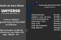 Colação de Grau Oficial Universo São Gonçalo dia 23 de Fevereiro - Segunda às 20h