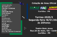 Colação de Grau Oficial FAPAR - FAC - UNIP 19 de Janeiro - Segunda - 20 horas