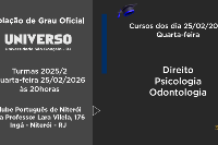 Colação de Grau Oficial Universo São Gonçalo dia 25 de Fevereiro - Quarta às 20h