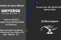 Colação de Grau Oficial Universo São Gonçalo dia 26 de Fevereiro - Quinta às 20h