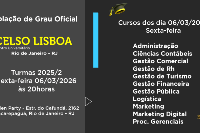 Colação de Grau Oficial Celso Lisboa dia 06 de Março - Sexta às 20h